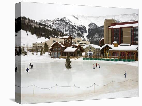 Ice Rink at Copper Mountain Ski Resort, Rocky Mountains, Colorado, USA-Richard Cummins-Stretched Canvas