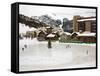 Ice Rink at Copper Mountain Ski Resort, Rocky Mountains, Colorado, USA-Richard Cummins-Framed Stretched Canvas