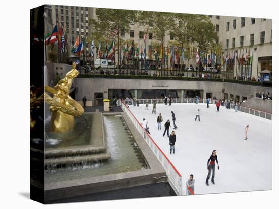 Ice Rink at Rockefeller Center, Mid Town Manhattan, New York City, New York, USA-R H Productions-Stretched Canvas