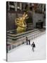 Ice Rink at Rockefeller Center, Mid Town Manhattan, New York City, New York, USA-R H Productions-Stretched Canvas