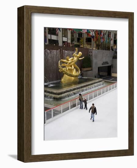 Ice Rink at Rockefeller Center, Mid Town Manhattan, New York City, New York, USA-R H Productions-Framed Photographic Print