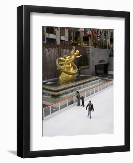 Ice Rink at Rockefeller Center, Mid Town Manhattan, New York City, New York, USA-R H Productions-Framed Photographic Print