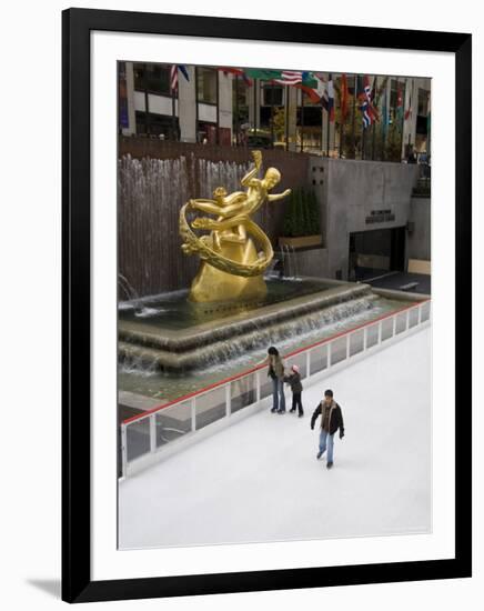 Ice Rink at Rockefeller Center, Mid Town Manhattan, New York City, New York, USA-R H Productions-Framed Photographic Print