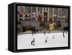 Ice Rink at Rockefeller Center, Mid Town Manhattan, New York City, New York, USA-R H Productions-Framed Stretched Canvas