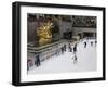 Ice Rink at Rockefeller Center, Mid Town Manhattan, New York City, New York, USA-Robert Harding-Framed Photographic Print