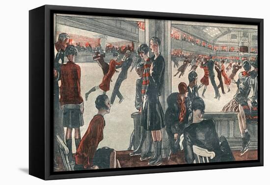 Ice Rink Skating 1927-Steven Spurrier-Framed Stretched Canvas