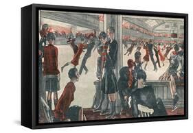 Ice Rink Skating 1927-Steven Spurrier-Framed Stretched Canvas