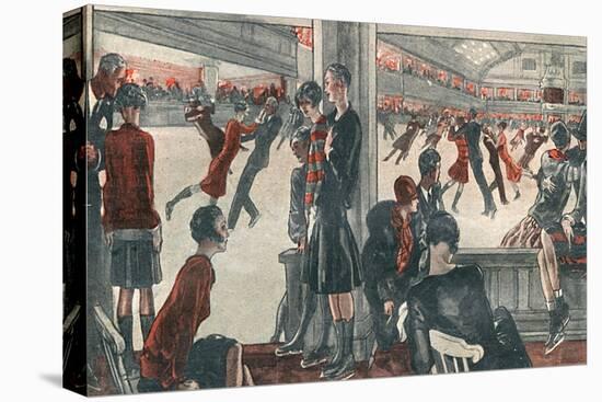 Ice Rink Skating 1927-Steven Spurrier-Stretched Canvas