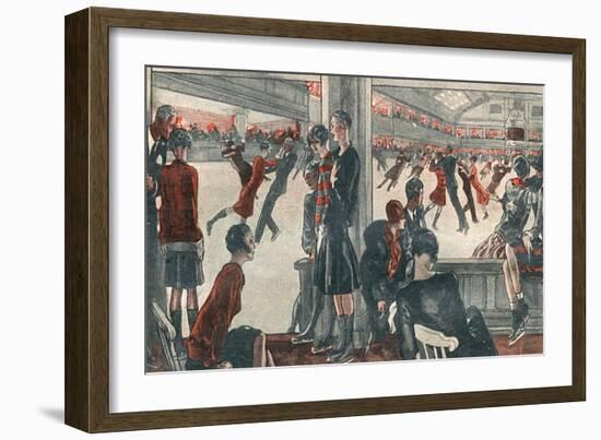 Ice Rink Skating 1927-Steven Spurrier-Framed Art Print