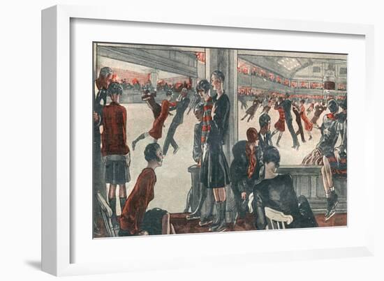 Ice Rink Skating 1927-Steven Spurrier-Framed Art Print