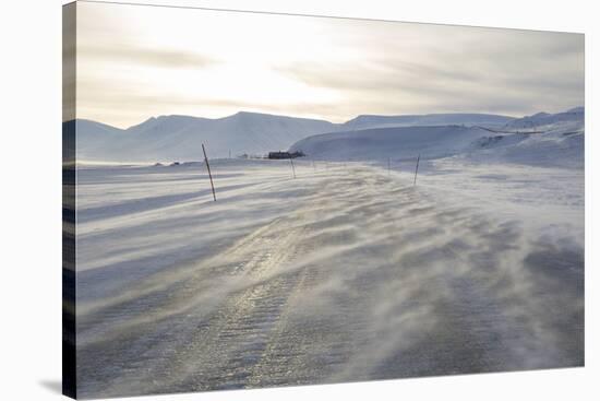 Ice Road, Adventdalen Valley at Sunrise, Longyearbyen-Stephen Studd-Stretched Canvas