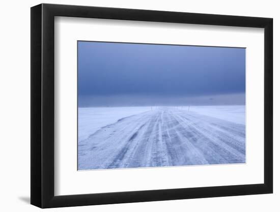 Ice Road in Bad Weather, Longyearbyen, Spitsbergen, Svalbard, Arctic Circle, Norway, Scandinavia-Stephen Studd-Framed Photographic Print