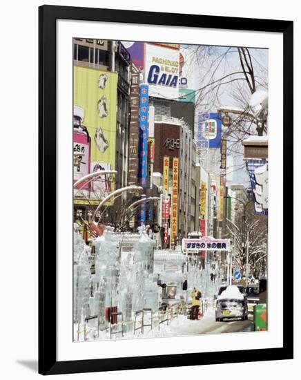 Ice Sculptures in Susukino Street, Yuki Matsuri (Snow Festival), Sapporo, Hokkaido, Japan-Tony Waltham-Framed Photographic Print