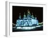 Ice Sculptures in Taiyangdao Park at Night, Bingdeng Jie, Heilongjiang, China-Tony Waltham-Framed Photographic Print