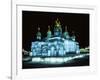 Ice Sculptures in Taiyangdao Park at Night, Bingdeng Jie, Heilongjiang, China-Tony Waltham-Framed Photographic Print