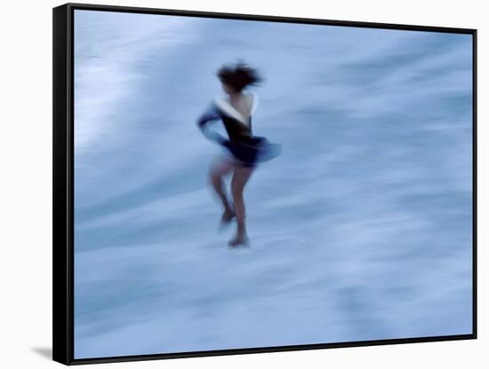 Ice Skater in a Spin-null-Framed Stretched Canvas