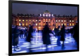 Ice Skaters at Somerset House Ice Rink London England UK-Peter Adams-Framed Photographic Print