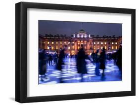 Ice Skaters at Somerset House Ice Rink London England UK-Peter Adams-Framed Photographic Print