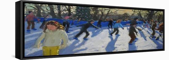Ice Skaters, Christmas Fayre, Hyde Park, London, 2014-Andrew Macara-Framed Stretched Canvas