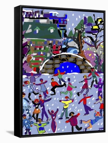 Ice Skaters II-Diana Ong-Framed Stretched Canvas