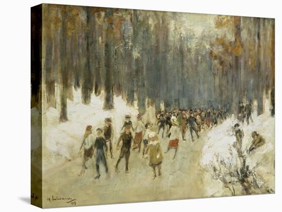 Ice Skaters on a Frozen Lake in the Berlin Zoo, 1919-Max Liebermann-Stretched Canvas