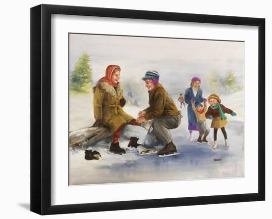 Ice Skaters-Dianne Dengel-Framed Giclee Print