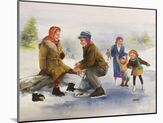 Ice Skaters-Dianne Dengel-Mounted Giclee Print