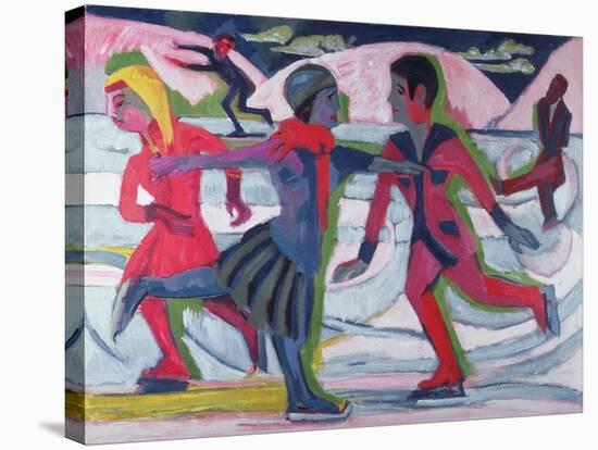 Ice Skaters-Ernst Ludwig Kirchner-Stretched Canvas