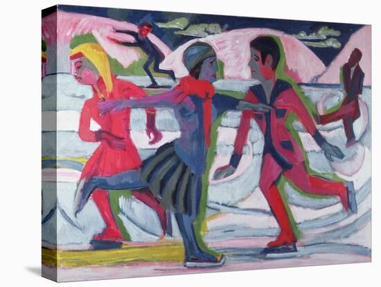 Ice Skaters-Ernst Ludwig Kirchner-Stretched Canvas