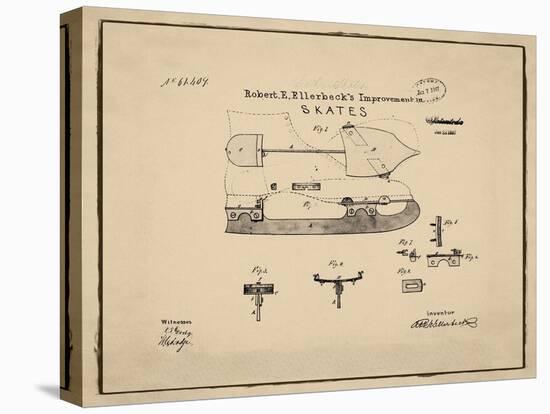 Ice Skates, 1867-Antique-Bill Cannon-Stretched Canvas