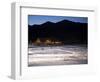 Ice Skating and Hockey on Evergreen Lake, Colorado, USA-Chuck Haney-Framed Photographic Print