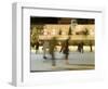 Ice Skating at Night on Ice Rink at Mozartplatz Square, Salzburg, Austria, Europe-Richard Nebesky-Framed Photographic Print