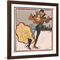 Ice Skating Couple 1901-G Meunier-Framed Art Print