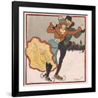 Ice Skating Couple 1901-G Meunier-Framed Art Print