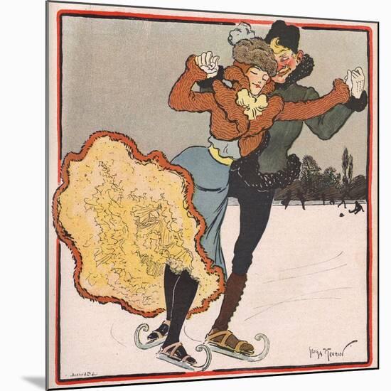 Ice Skating Couple 1901-G Meunier-Mounted Art Print