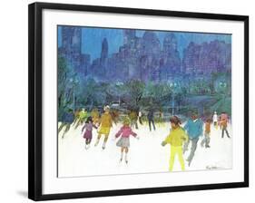 "Ice Skating in Central Park," January 5, 1963-Frank Mullins-Framed Giclee Print