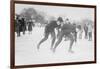 Ice Skating In Central Park-null-Framed Art Print