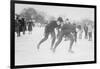 Ice Skating In Central Park-null-Framed Art Print