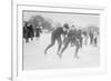 Ice Skating In Central Park-null-Framed Art Print