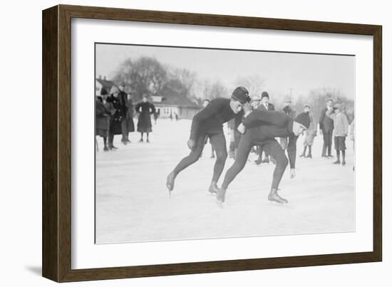 Ice Skating In Central Park-null-Framed Art Print