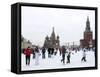 Ice Skating in Red Square, UNESCO World Heritage Site, Moscow, Russia, Europe-Lawrence Graham-Framed Stretched Canvas