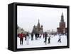 Ice Skating in Red Square, UNESCO World Heritage Site, Moscow, Russia, Europe-Lawrence Graham-Framed Stretched Canvas