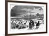 Ice Skating in Stockholm Harbour in Winter-null-Framed Art Print