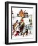 "Ice-Skating in the Country," December 1, 1971-John Falter-Framed Premium Giclee Print