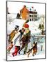 "Ice-Skating in the Country," December 1, 1971-John Falter-Mounted Premium Giclee Print