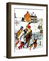 "Ice-Skating in the Country," December 1, 1971-John Falter-Framed Giclee Print