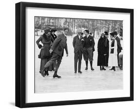 Ice Skating in Tuxedo Park Photograph - New York, NY-Lantern Press-Framed Art Print