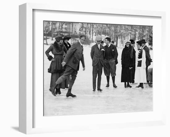Ice Skating in Tuxedo Park Photograph - New York, NY-Lantern Press-Framed Art Print