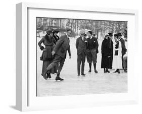 Ice Skating in Tuxedo Park Photograph - New York, NY-Lantern Press-Framed Art Print