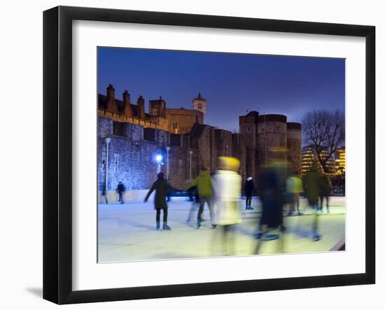 Ice Skating in Winter, Tower of London, London, England, United Kingdom, Europe-Alan Copson-Framed Photographic Print